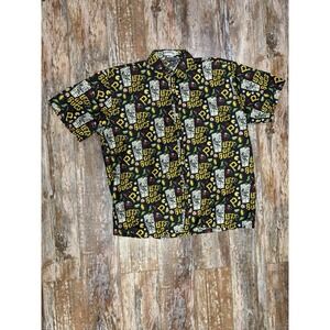 Mens Pittsburgh Pirates Button Up Hawaiian Shirt Size XL Tiki All Over Print SGA